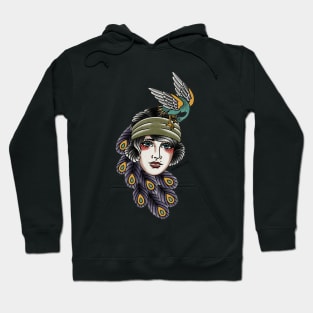 Peacock Lady Head/Face Hoodie